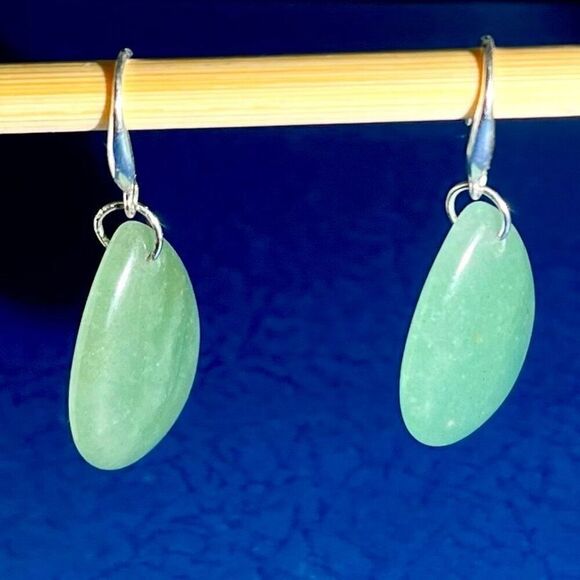 BCC Green Aventurine & 925 Silver Dangles - Picture 4 of 6